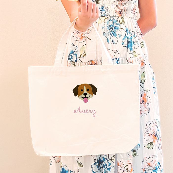 Personalized Animal Tote Bags - Custom Embroidery - Choose Animal & Name - Threadart.com