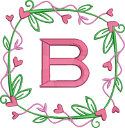 Valentine Vines Monogram Frame Embroidery Design Instant Download - 3 Sizes - 8 Formats - ThreadArt - Threadart.com