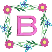 Floral Corners Monogram Frame Embroidery Design Instant Download - 3 Sizes - 8 Formats - ThreadArt - Threadart.com