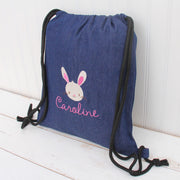 Personalized Drawstring Bags - Cute Embroidered Animal & Name - Threadart.com