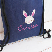 Personalized Drawstring Bags - Cute Embroidered Animal & Name - Threadart.com