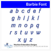 Barbie Font Machine Embroidery Design Set - 1" Fun Alphabet Letters BX Font - Download 9 Formats - Threadart.com
