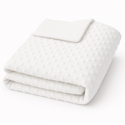 Minky Blanket - Ivory Minky Dots - Baby Blanket Size 28" x 38" - Threadart.com