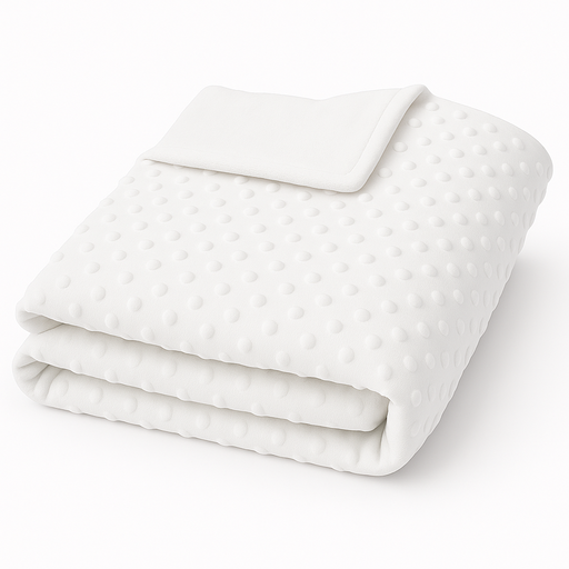 Minky Blanket - Ivory Minky Dots - Baby Blanket Size 28" x 38" - Threadart.com