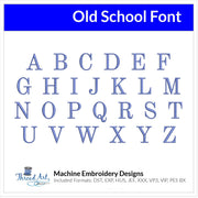 Old School Font Machine Embroidery Design Set - Alphabet Letters Numbers BX Font - Download 9 Formats and 4 Sizes - Threadart.com
