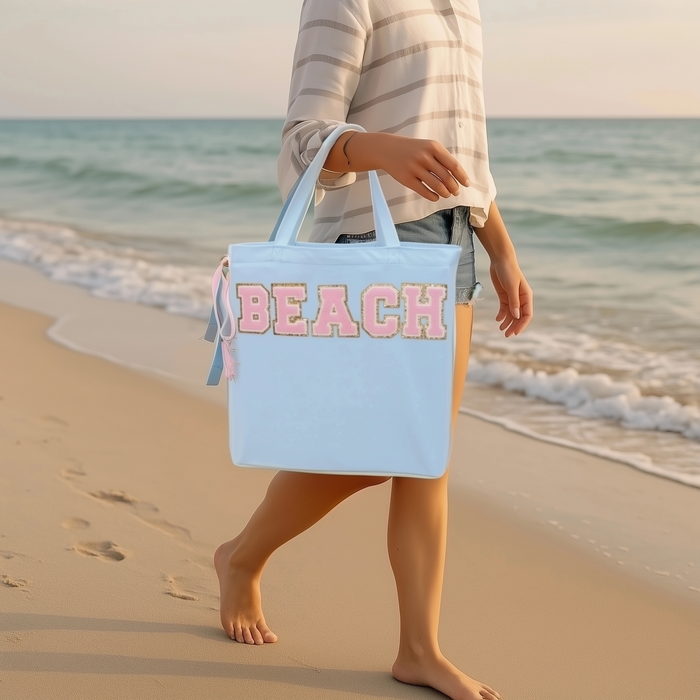 Personalized Canvas Tote Bags - Custom Varsity Chenille Letters - Threadart.com