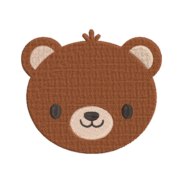 Cute Bear Face Embroidery Design Instant Download Cute Kids Design - 4 Sizes - 8 Formats - ThreadArt - Threadart.com