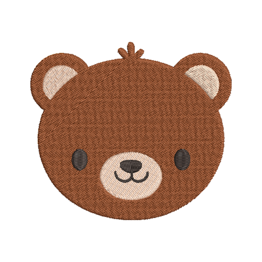 Cute Bear Face Embroidery Design Instant Download Cute Kids Design - 4 Sizes - 8 Formats - ThreadArt - Threadart.com