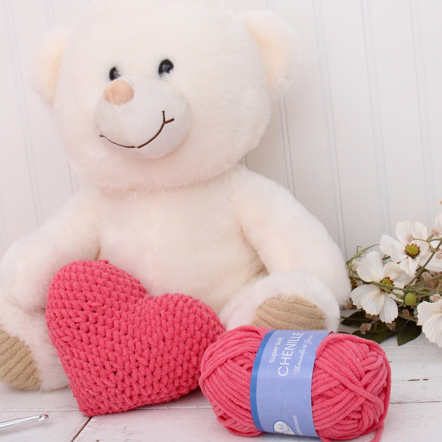 Chenille Yarn in use