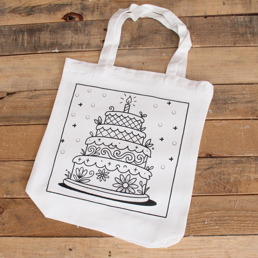 Color Your Own Tote Bag - Cake Design (Without Markers) - Threadart.com
