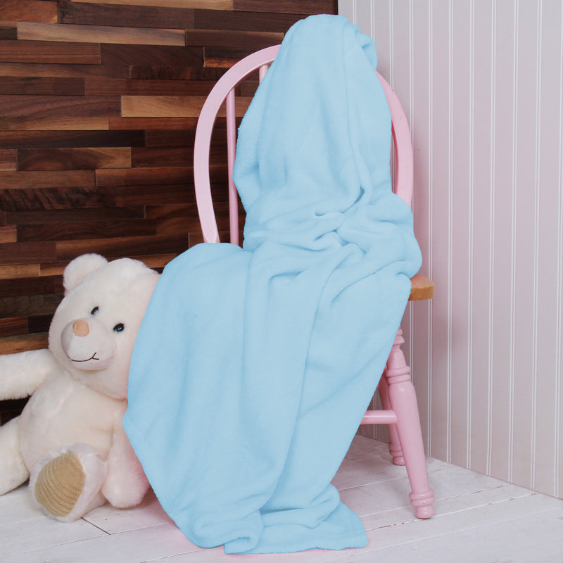 3 Pack of Plush Fleece Blanket - Light Blue - Threadart.com
