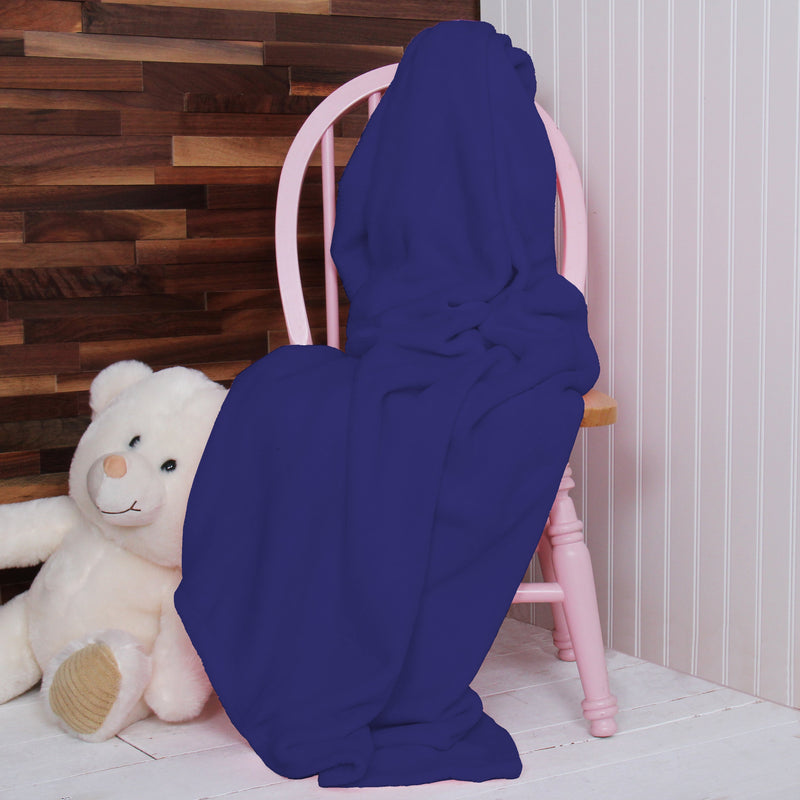 Pack of 3 Plush Fleece Blanket - Dark Blue - Threadart.com