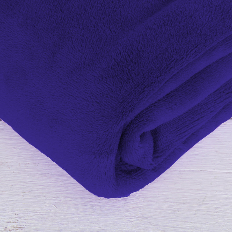Pack of 3 Plush Fleece Blanket - Dark Blue - Threadart.com