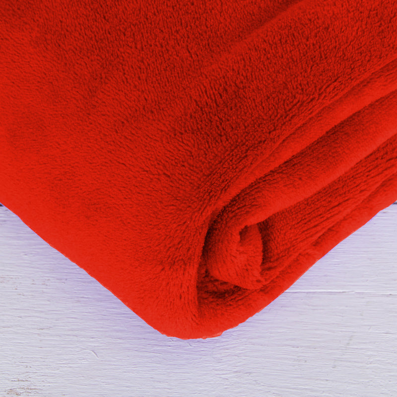 Pack of 3 Plush Fleece Blanket - Red - Threadart.com