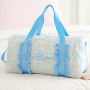 Personalized Duffel Bag in Blue Print - Embroidered Name or Monogram - Threadart.com