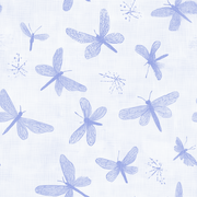 Fat Quarter Bundle - Five Light Blue & White Precut Cotton Fabrics - Threadart.com