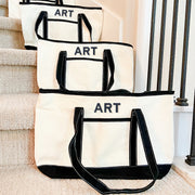 Personalized Tote Bag - Embroidered Two Color Shadow Block - Threadart.com