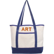 Personalized Tote Bag - Embroidered Two Color Shadow Block - Threadart.com
