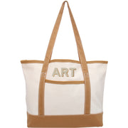 Personalized Tote Bag - Embroidered Two Color Shadow Block - Threadart.com