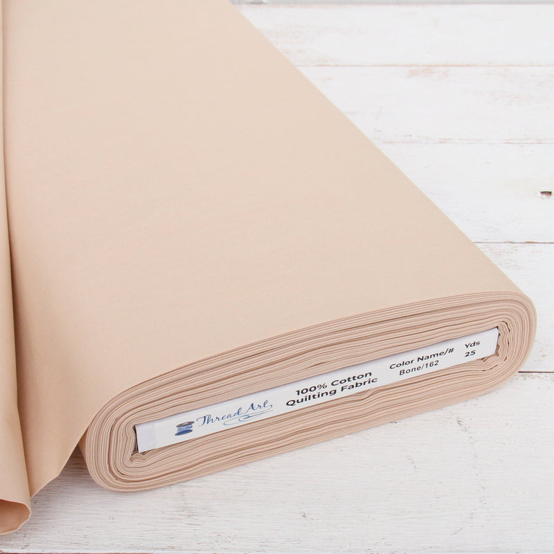 Premium Cotton Quilting Fabric Sold By The Yard - Solid Bone