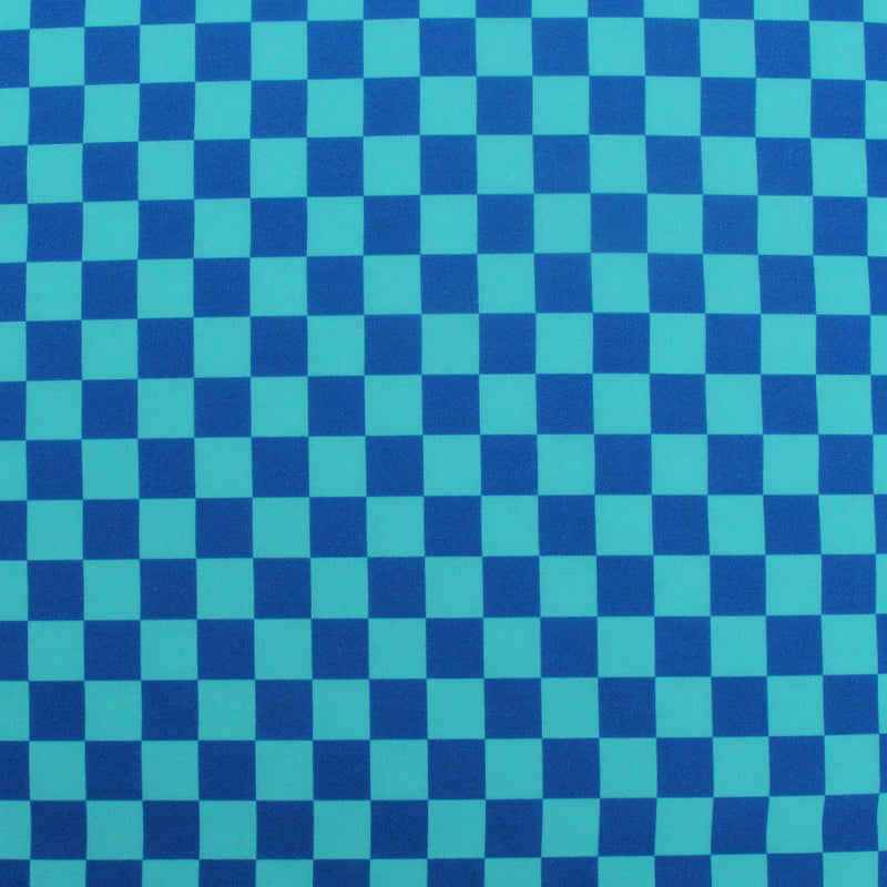 Premium Cotton Quilting Fabric Sold By The Yard - Confetti Brights Collection - Aqua Check - Threadart.com