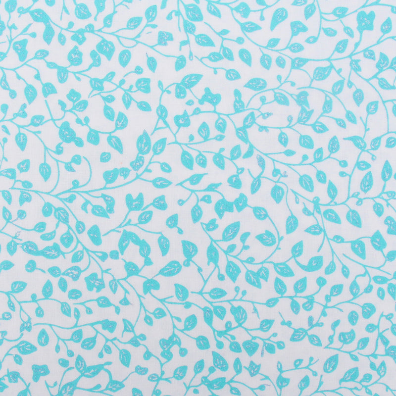 Premium Cotton Quilting Fabric Sold By The Yard - Confetti Brights Collection - Aqua Vine - Threadart.com
