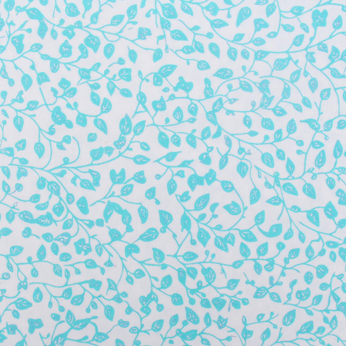 Premium Cotton Quilting Fabric Sold By The Yard - Confetti Brights Collection - Aqua Vine - Threadart.com