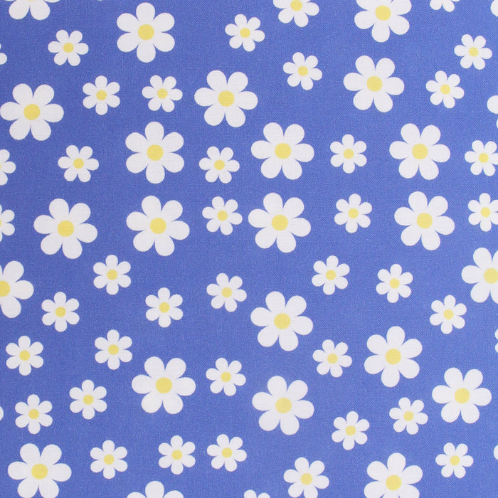 Premium Cotton Quilting Fabric Sold By The Yard - Confetti Brights Collection - Blue Daisies - Threadart.com