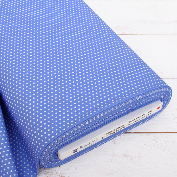 Premium Cotton Quilting Fabric Sold By The Yard - Confetti Brights Collection - Blue Dots - Threadart.com