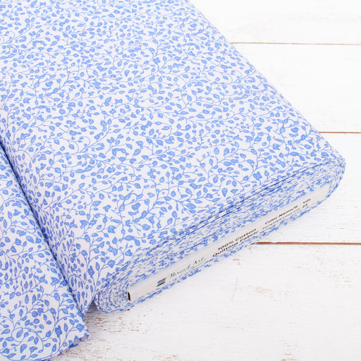 Premium Cotton Quilting Fabric Sold By The Yard - Confetti Brights Collection - Blue Vines - Threadart.com