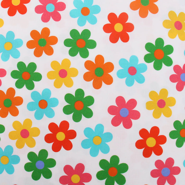 Premium Cotton Quilting Fabric Sold By The Yard - Confetti Brights Collection - Flowers - Threadart.com