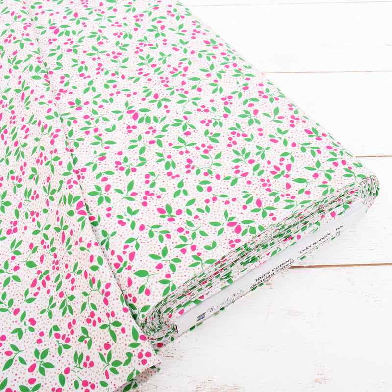 Premium Cotton Quilting Fabric Sold By The Yard - Confetti Brights Collection - Leaves - Threadart.com