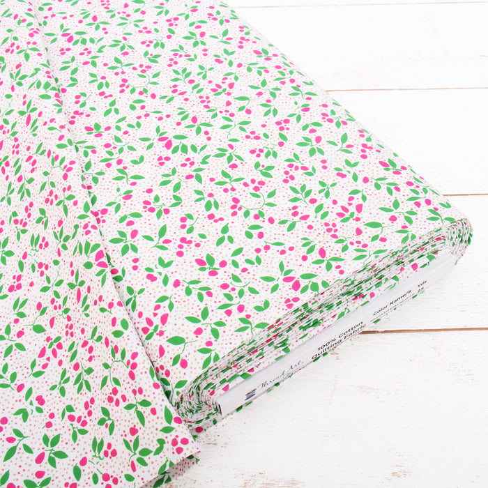 Premium Cotton Quilting Fabric Sold By The Yard - Confetti Brights Collection - Leaves - Threadart.com