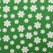 Premium Cotton Quilting Fabric Sold By The Yard - Confetti Brights Collection - Green Daisies - Threadart.com