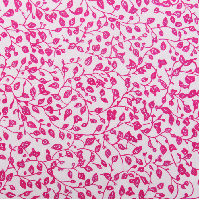 Premium Cotton Quilting Fabric Sold By The Yard - Confetti Brights Collection - Hot Pink Vines - Threadart.com
