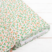 Premium Cotton Quilting Fabric Sold By The Yard - Confetti Brights Collection - Orange Leaves - Threadart.com