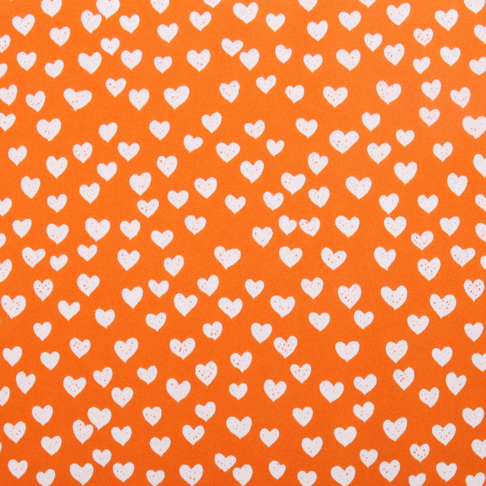 Premium Cotton Quilting Fabric Sold By The Yard - Confetti Brights Collection - Orange Hearts - Threadart.com