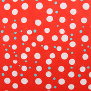 Premium Cotton Quilting Fabric Sold By The Yard - Confetti Brights Collection - Red White Aqua Dots - Threadart.com