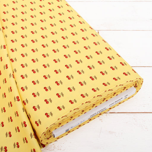 Premium Cotton Quilting Fabric Sold By The Yard - Confetti Brights Collection - Yellow Cherry - Threadart.com