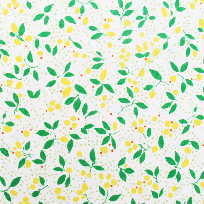 Premium Cotton Quilting Fabric Sold By The Yard - Confetti Brights Collection - Yellow Leaves - Threadart.com