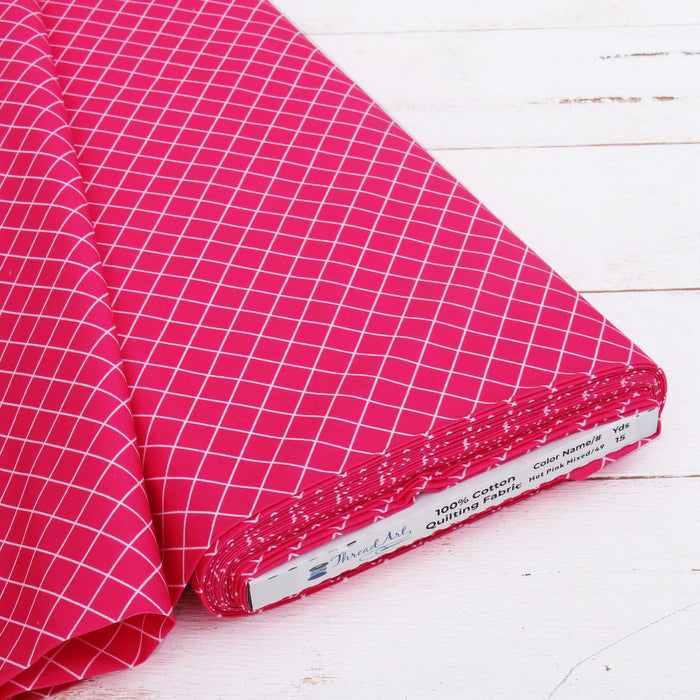 Premium Cotton Quilting Fabric Sold By The Yard - Patterned Hot Pink Mixed - Threadart.com