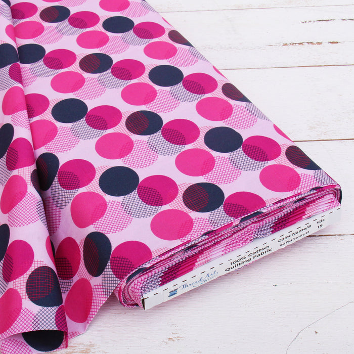 Premium Cotton Quilting Fabric Sold By The Yard - Patterned Hot Pink - Threadart.com