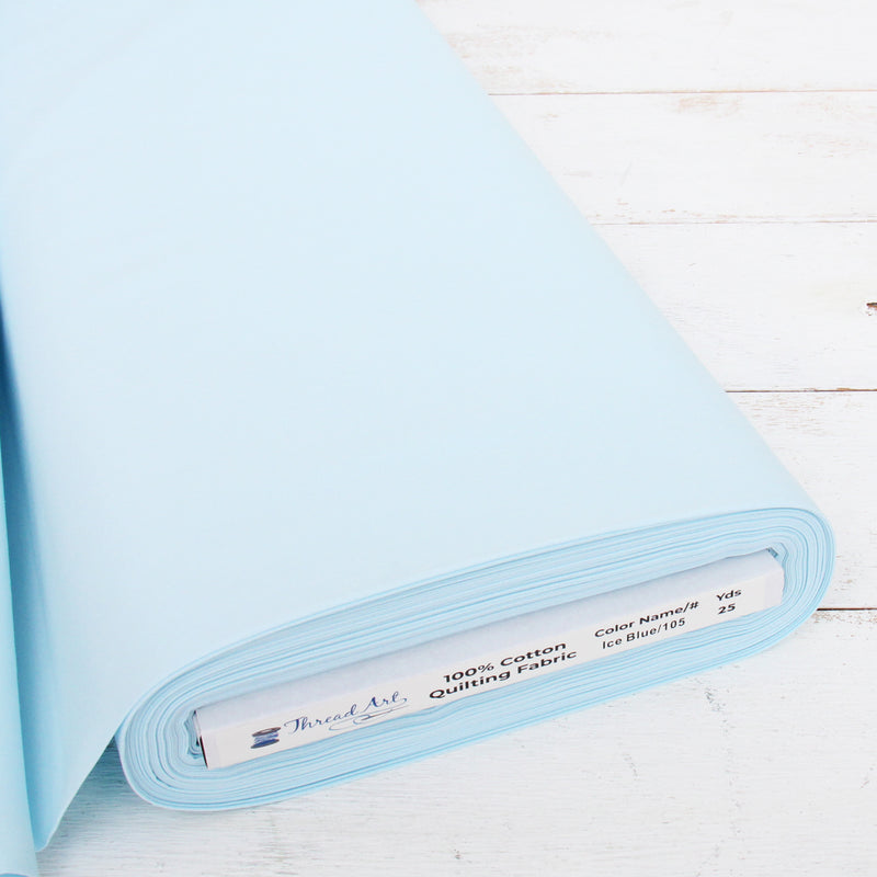 Premium Cotton Quilting Fabric Sold By The Yard - Solid Ice Blue