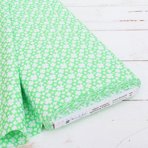 Premium Cotton Quilting Fabric Sold By The Yard - Patterned Mint Green Floral - Threadart.com