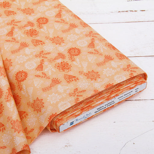 Premium Cotton Quilting Fabric Sold By The Yard - Patterned Peach - Threadart.com
