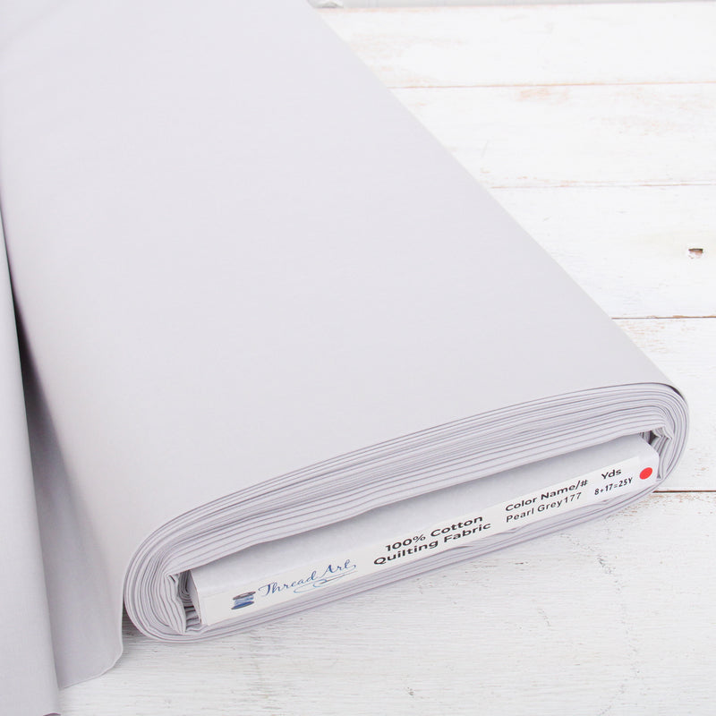 Premium Cotton Quilting Fabric Sold By The Yard - Solid Pearl Grey
