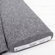 Black yarn dyed homespun cotton linen blend fabric on the bolt