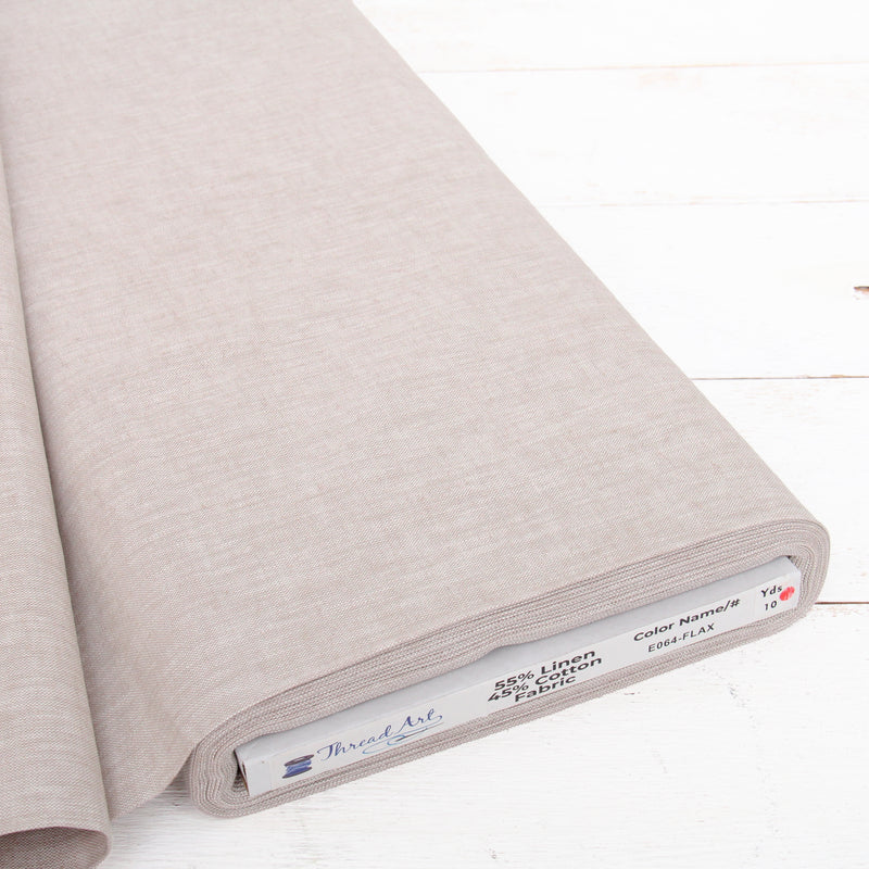 Flax yarn dyed homespun cotton linen blend fabric on the bolt