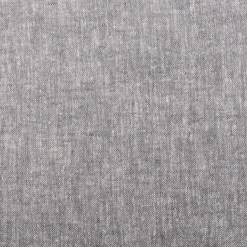 Close-up swatch of Graphite yarn dyed homespun cotton linen blend fabric