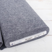 Navy yarn dyed homespun cotton linen blend fabric on the bolt